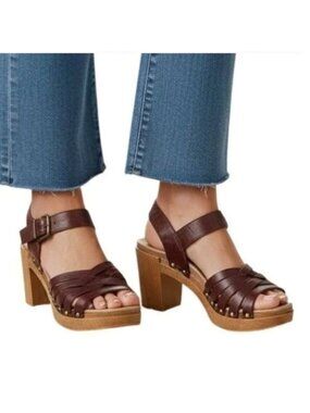 Dansko Dawson 41 US 10.5 11 Reddish Brown Vintage Ruby Platform Sandals Heels